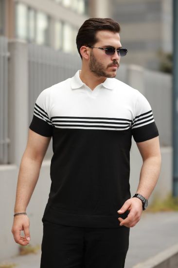 Erkek Parça Renk Yakalı Kısa Kollu T-shirt resmi